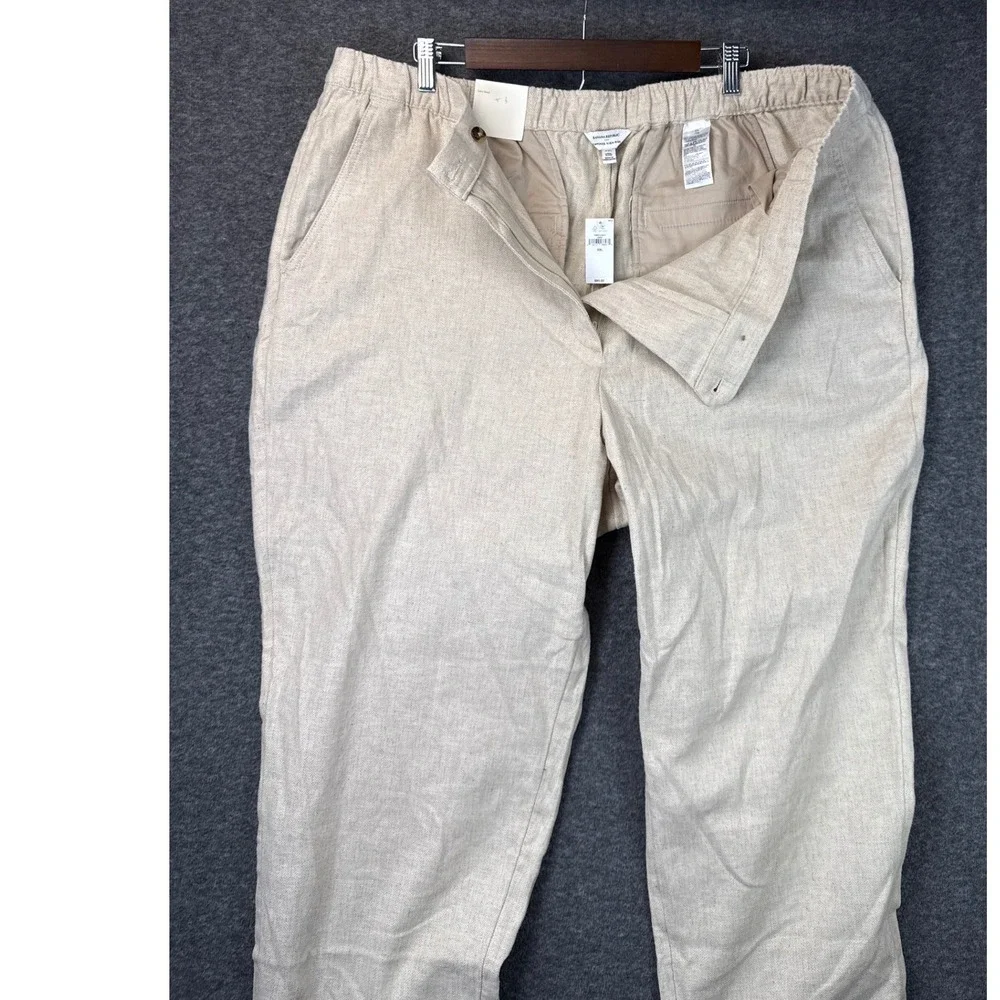 Banana Republic Mens XXL Tapered High-Rise Ankle Pants‎ Linen Blend Beige NWT